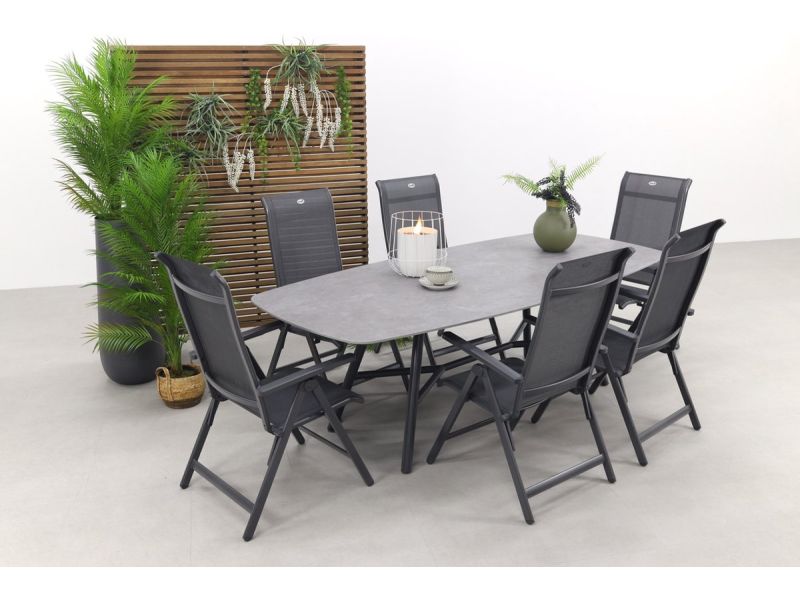 Hartman Milaan/Benevento 240x110 cm. - Deens ovale tuinset - verstelbaar