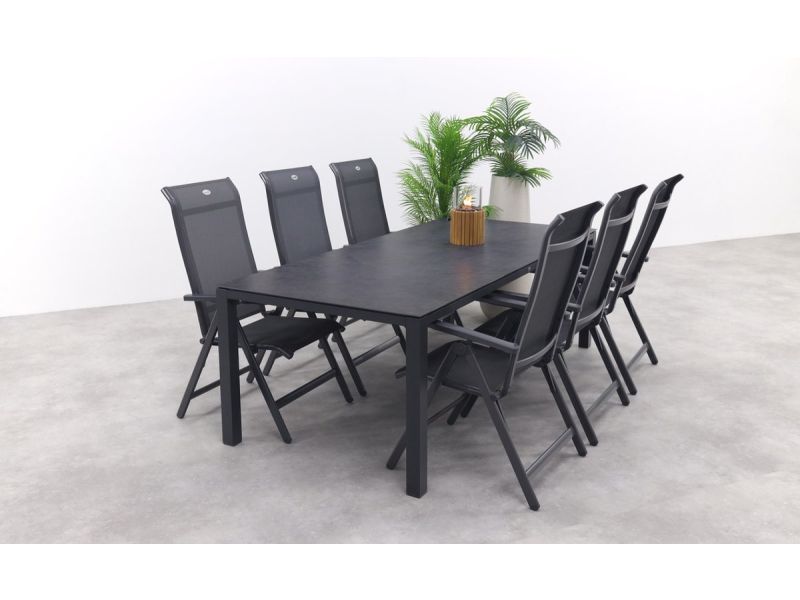 Hartman Milaan/Chaneo verstelbare tuinset - 220x100 cm. - 7-delig