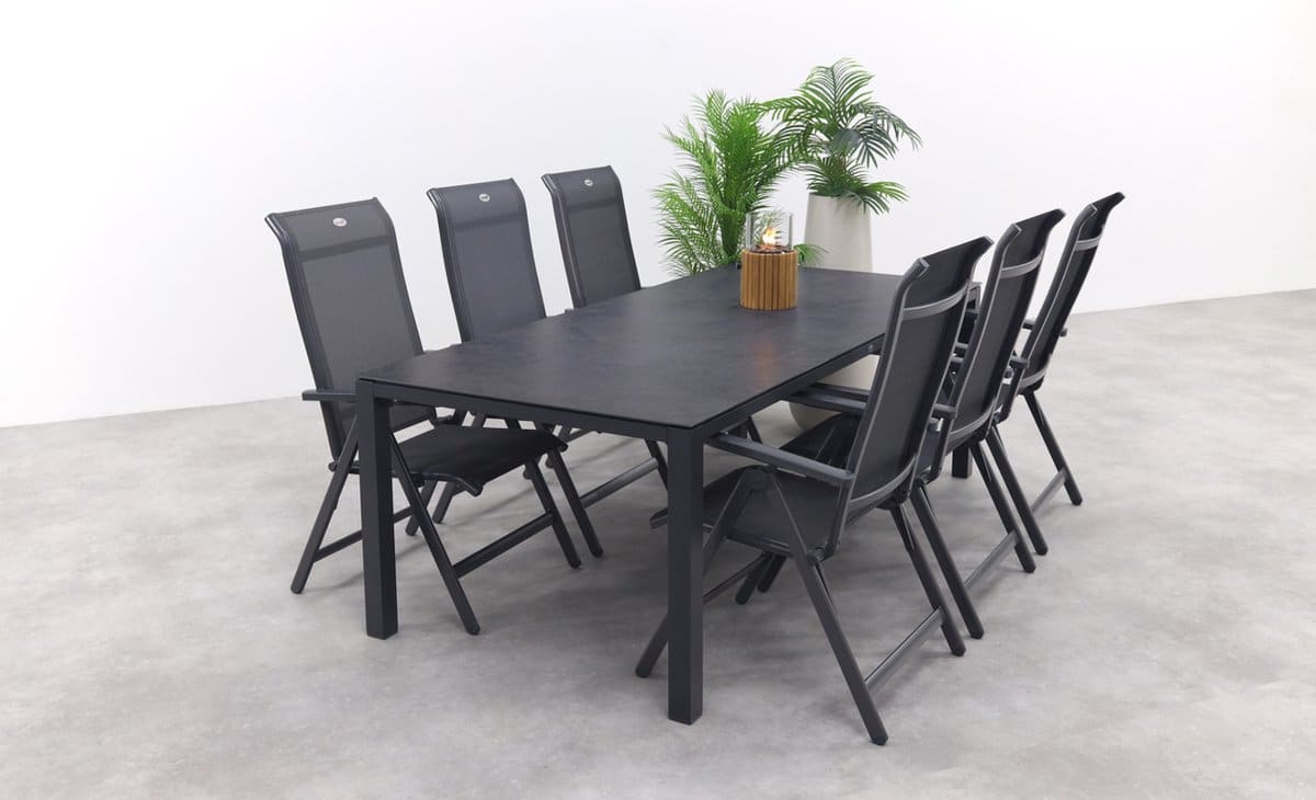 hartman milaan/chaneo verstelbare tuinset 220×100 cm. 7 delig
