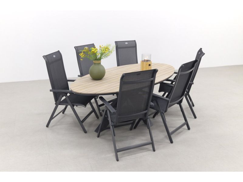 Hartman Milaan/GI Edison 220x115 cm. - ovale tuinset - verstelbaar