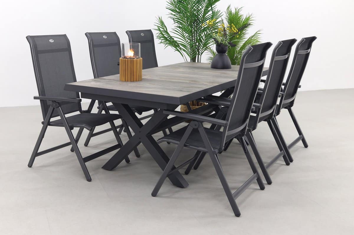 hartman milaan/ottowa 205 265×100 cm. 7 delige verstelbare tuinset