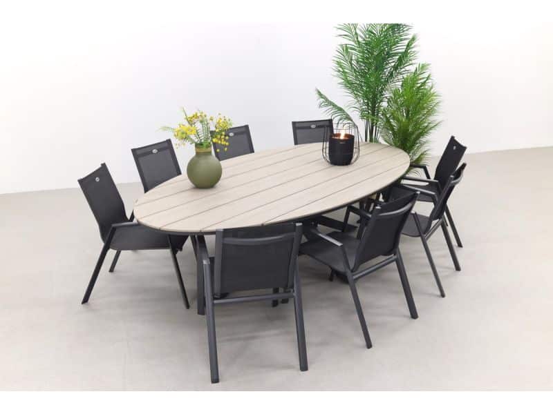 Hartman Napoli stapelstoel Xerix / GI Edison 280x140 cm. tafel