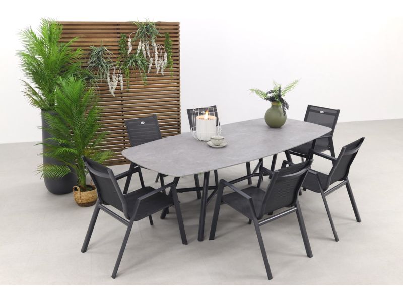 Hartman Napoli/Benevento 240x110 cm. - Deens ovale tuinset - stapelbaar