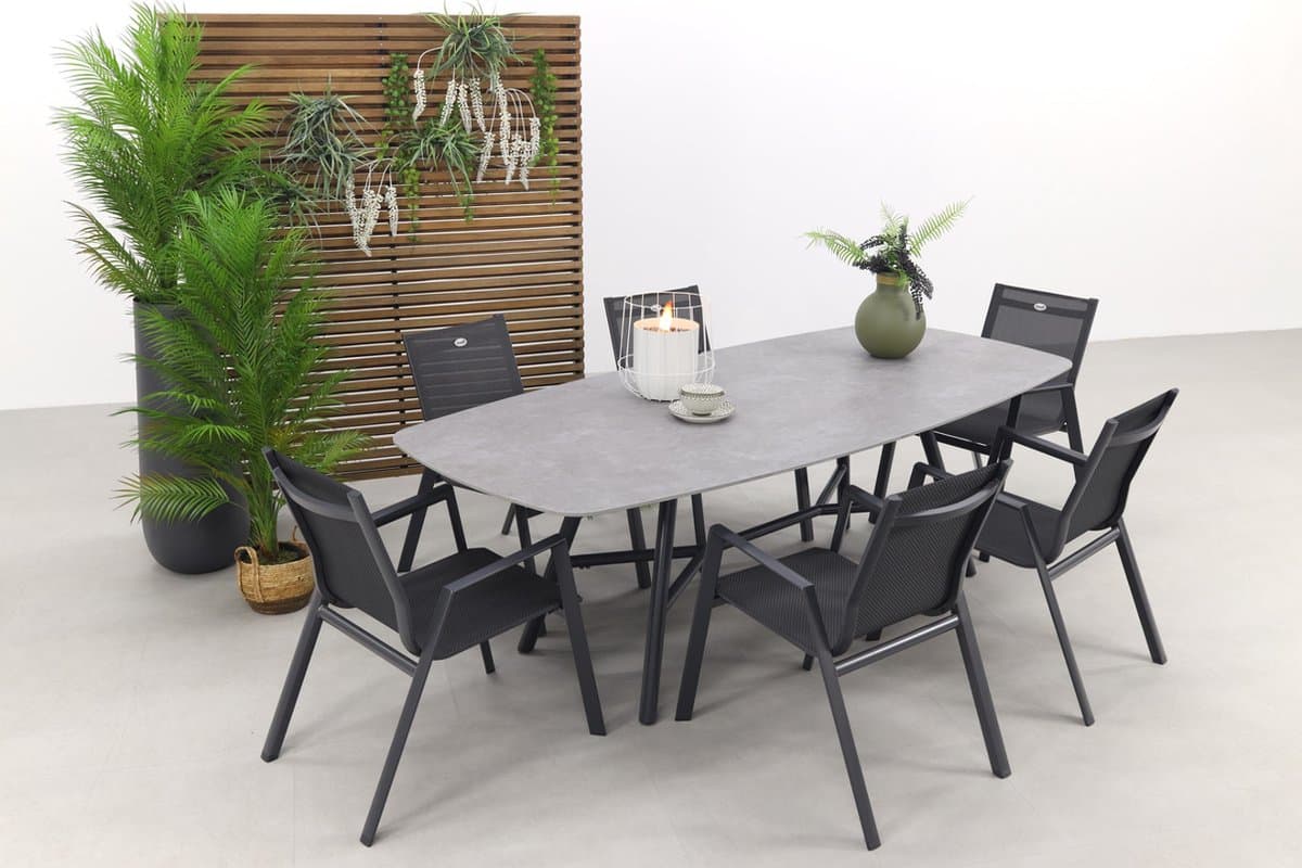 hartman napoli/benevento 240×110 cm. deens ovale tuinset stapelbaar