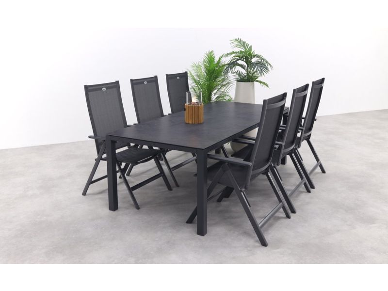 Hartman Napoli/Chaneo verstelbare tuinset - 220x100 cm. - 7-delig