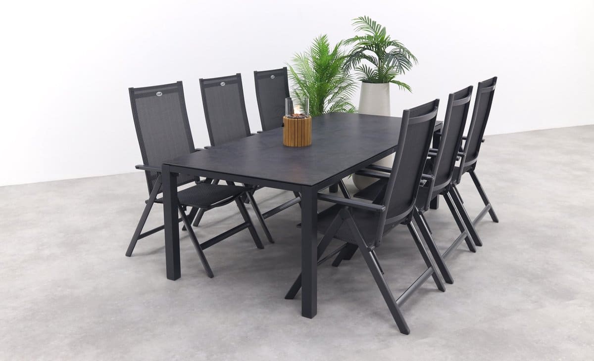 hartman napoli/chaneo verstelbare tuinset 220×100 cm. 7 delig