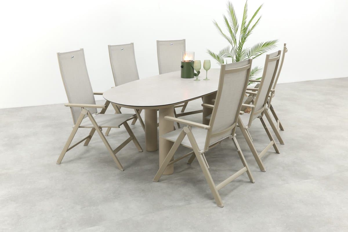 hartman napoli/denia 6 persoons organische verstelbare tuinset 240×105 cm.