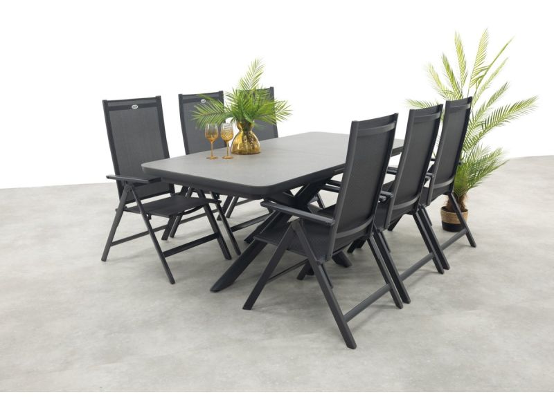 Hartman Napoli/Montreal uitschuifbare tuinset - 200-260x100 cm.