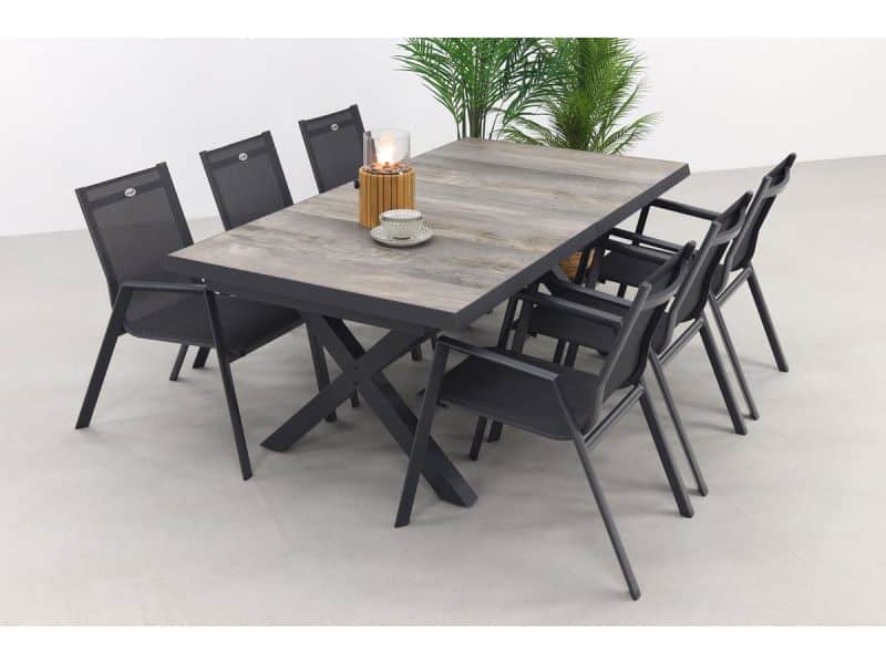 Hartman Napoli/Ottowa 205-265x100 cm. - 7-delige stapelbare tuinset