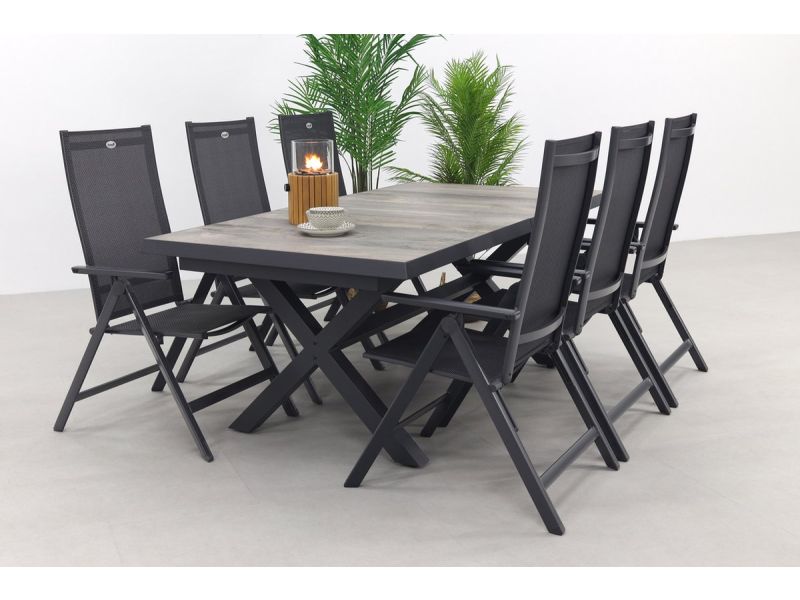 Hartman Napoli/Ottowa 205-265x100 cm. - 7-delige verstelbare tuinset