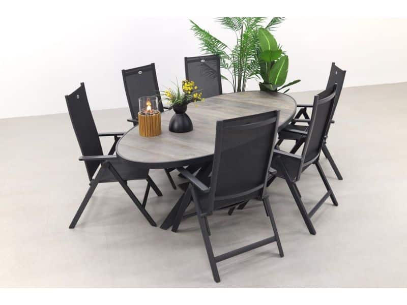 Hartman Napoli/Silva houtlook 240x115 cm. ovale tuinset - verstelbaar