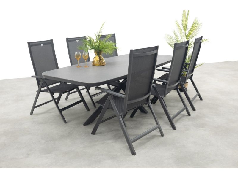 Hartman Napoli/Soreno deens ovale verstelbare tuinset 240x110 cm.