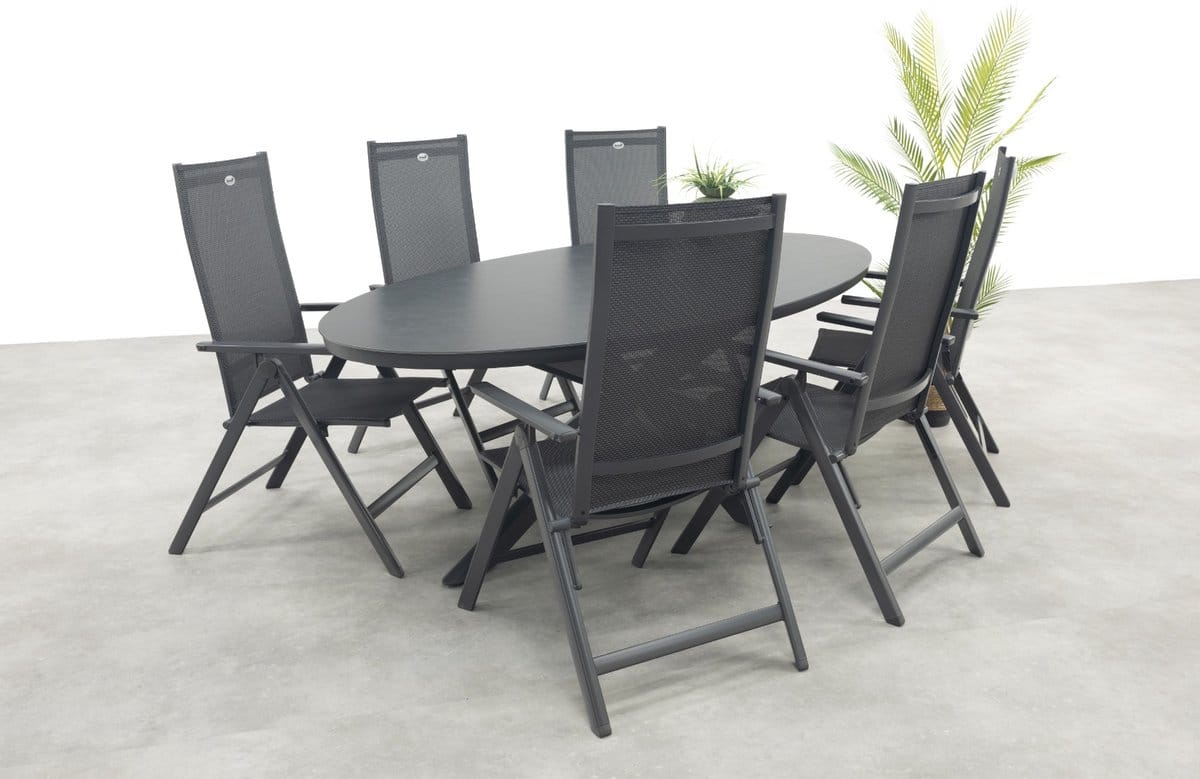 hartman napoli/ventaro verstelbare ovale tuinset 240×115 cm. antraciet