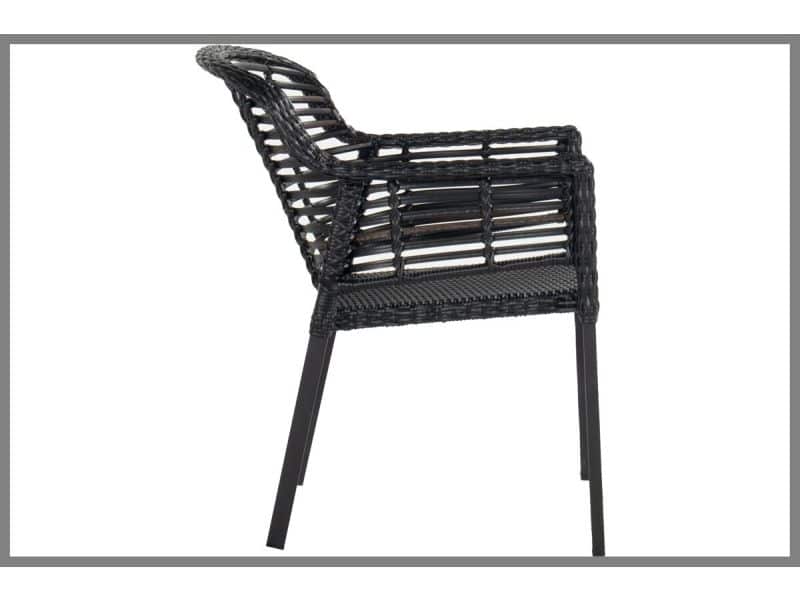 Hartman Patricia Dining Tuinstoel - Wicker - Zwart - 59x67x84cm