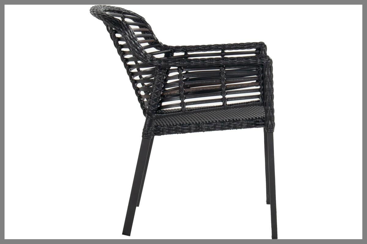 hartman patricia dining tuinstoel wicker zwart 59x67x84cm