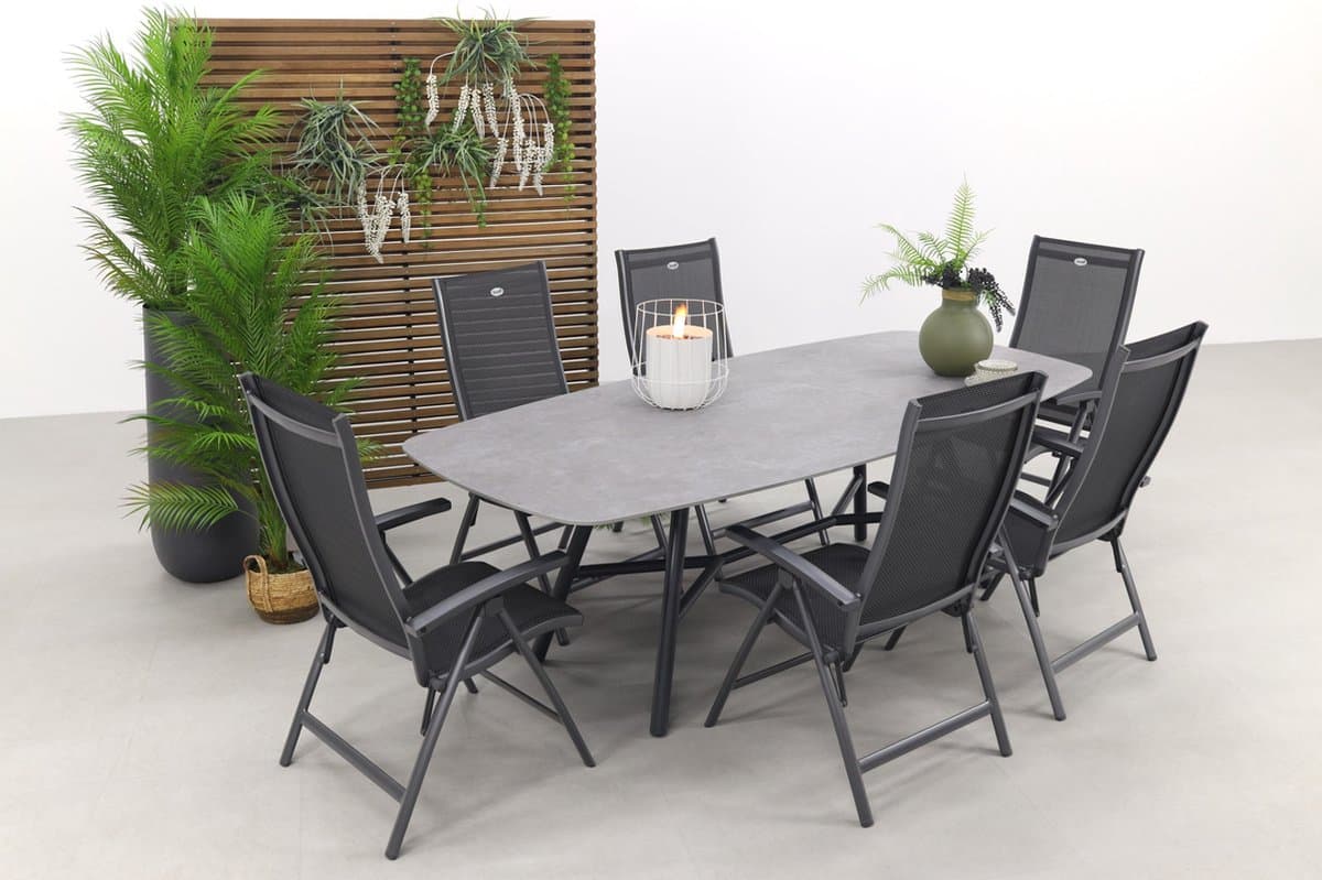 hartman salvatore/benevento deens ovale verstelbare tuinset 240×110 cm.