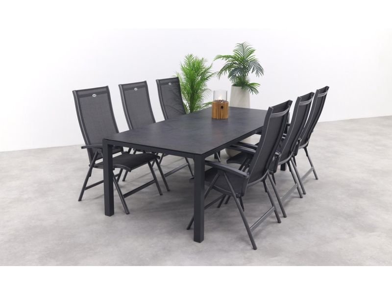 Hartman Salvatore/Chaneo verstelbare tuinset - 220x100 cm. - 7-delig