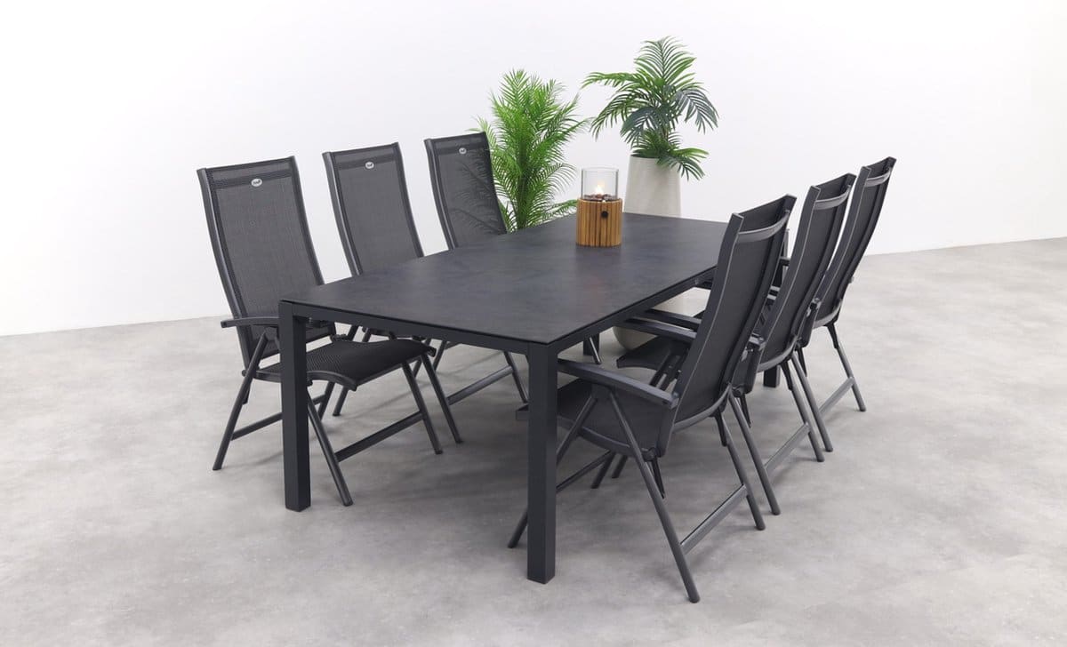 hartman salvatore/chaneo verstelbare tuinset 220×100 cm. 7 delig