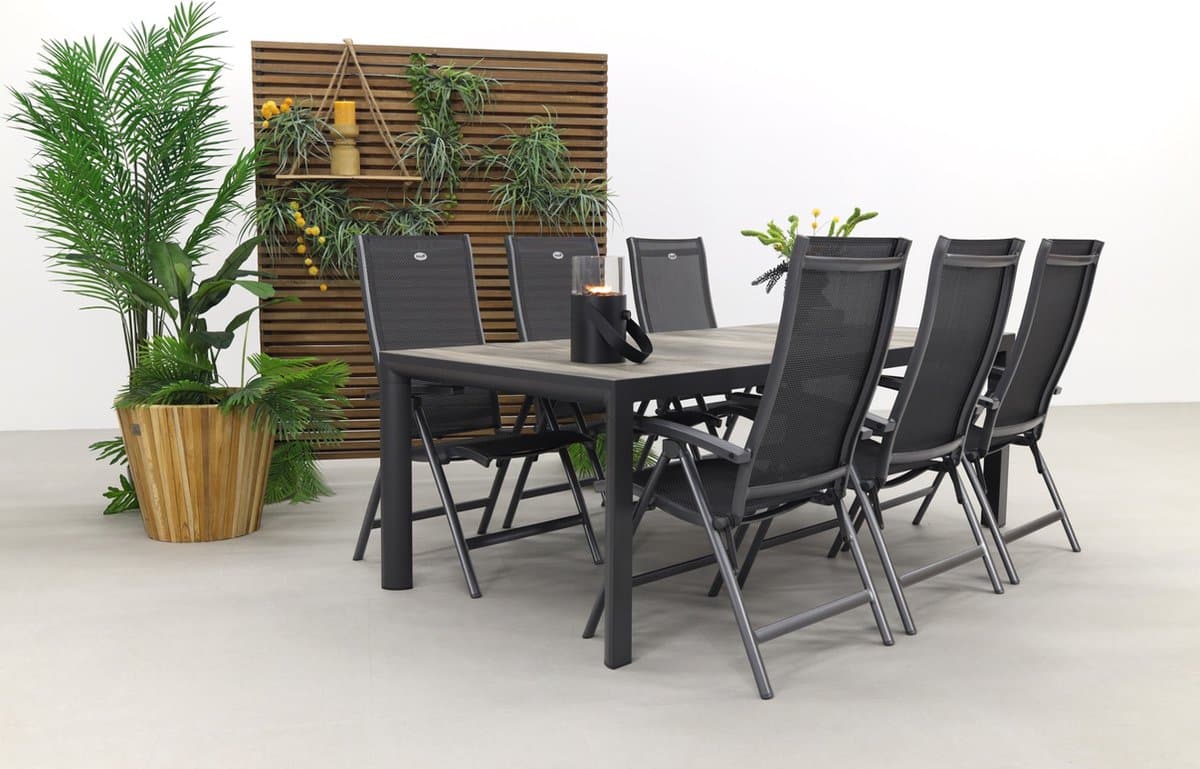 hartman salvatore/kings 220×100 cm. verstelbare 6 persoons tuinset