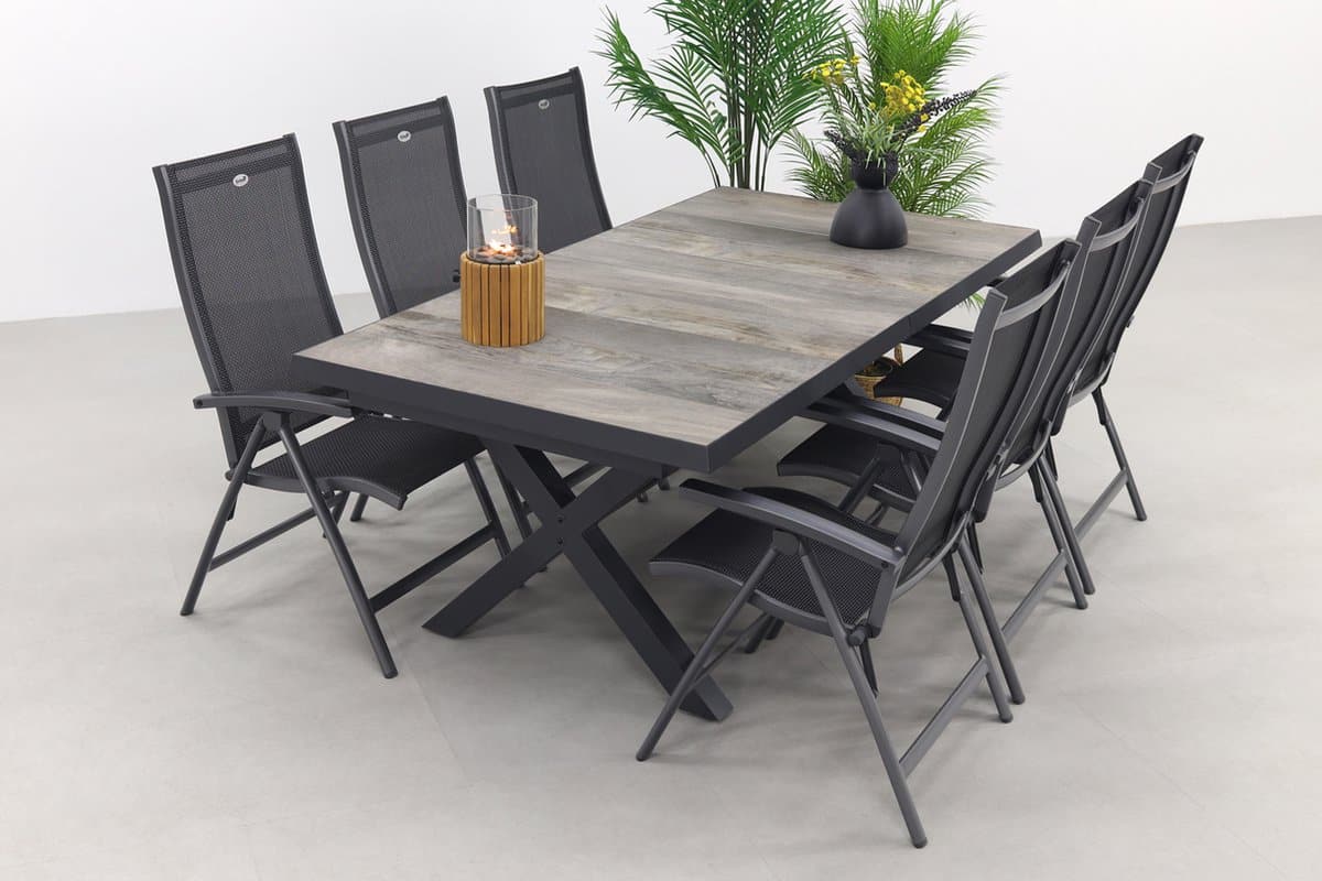 hartman salvatore/ottowa 205 265×100 cm. 7 delige verstelbare tuinset