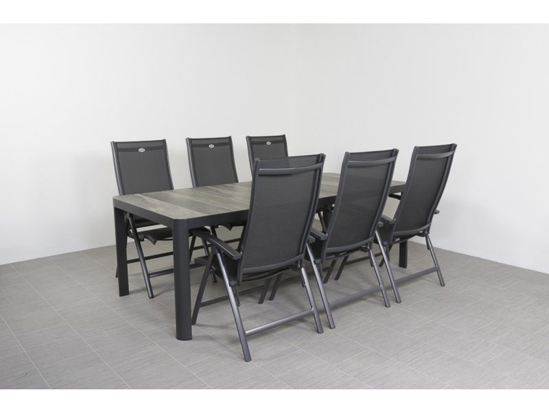 Hartman Salvatore/Queens 220x100 cm. verstelbare 6-persoons tuinset