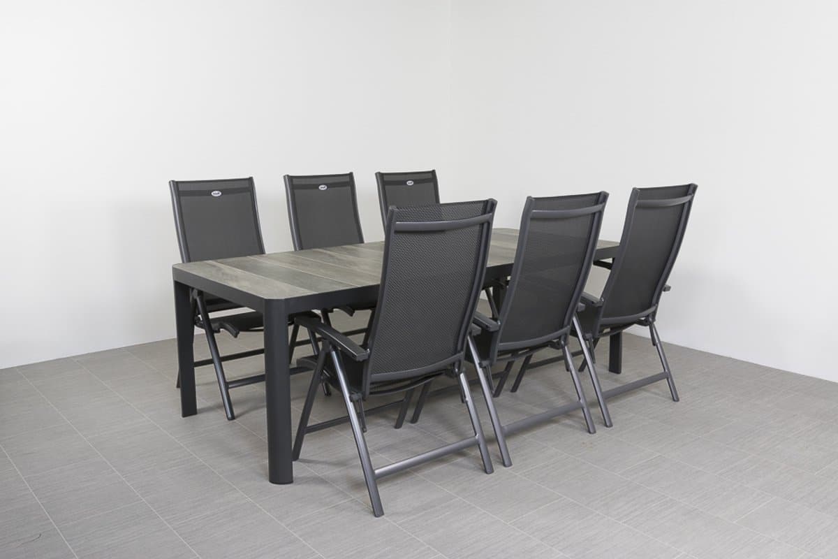 hartman salvatore/queens 220×100 cm. verstelbare 6 persoons tuinset