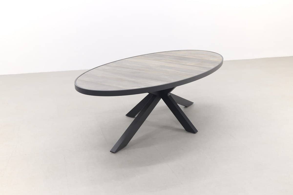 hartman salvatore/silva houtlook 240×115 cm. ovale tuinset verstelbaar