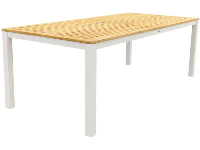 Hartman Sonata tuintafel 220x100 cm. - Teak/Wit (OP=OP)