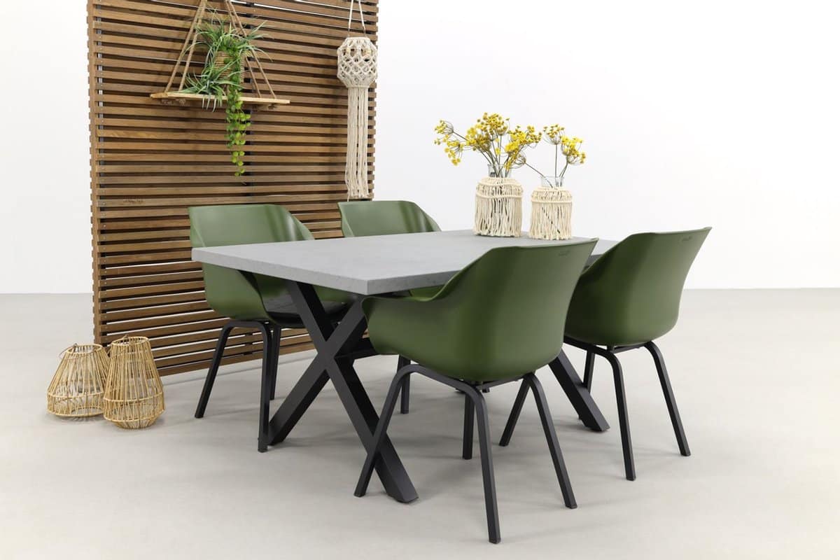 hartman sophie element mosgroen/verona black 160 cm. tuinset 5 delig