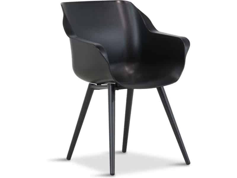 Hartman Sophie Studio dining armstoel - Carbon Black- Alu poot