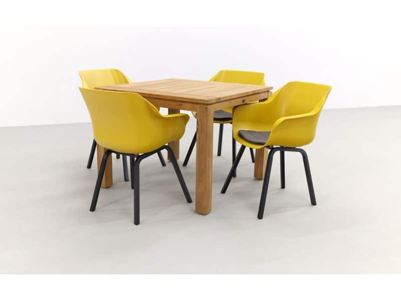 Hartman Sophie tuinstoel curry yellow/Rome brown 100 cm. - 5-delig