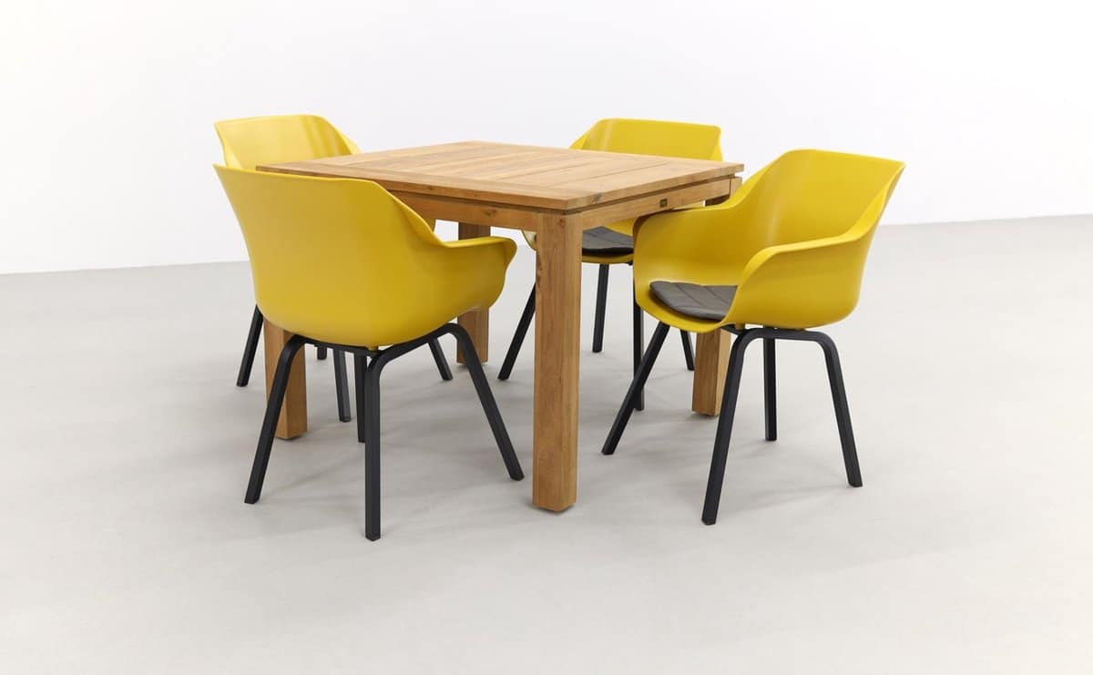 hartman sophie tuinstoel curry yellow/rome brown 100 cm. 5 delig