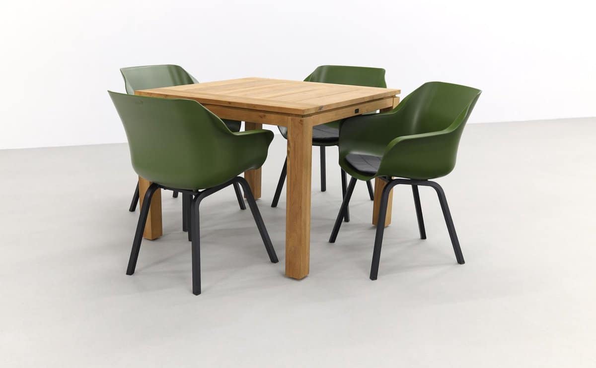 hartman sophie tuinstoel moss groen/rome brown 100 cm. 5 delig