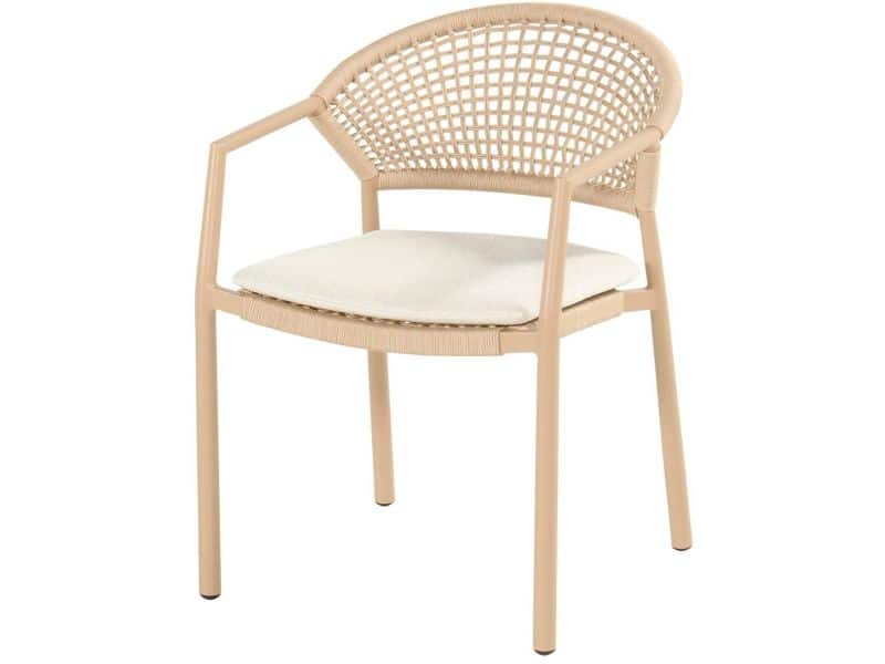 Hartman Taragona stapelbare rope dining tuinstoel - Cappuccino