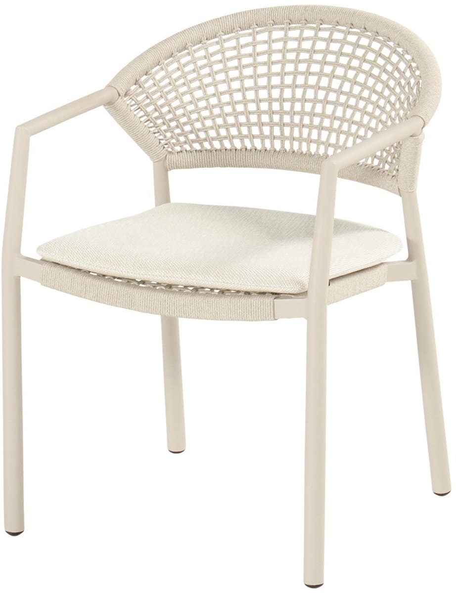 hartman taragona stapelbare rope dining tuinstoel sand