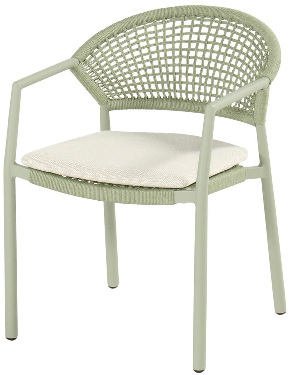 hartman taragona stapelbare rope dining tuinstoel soft green