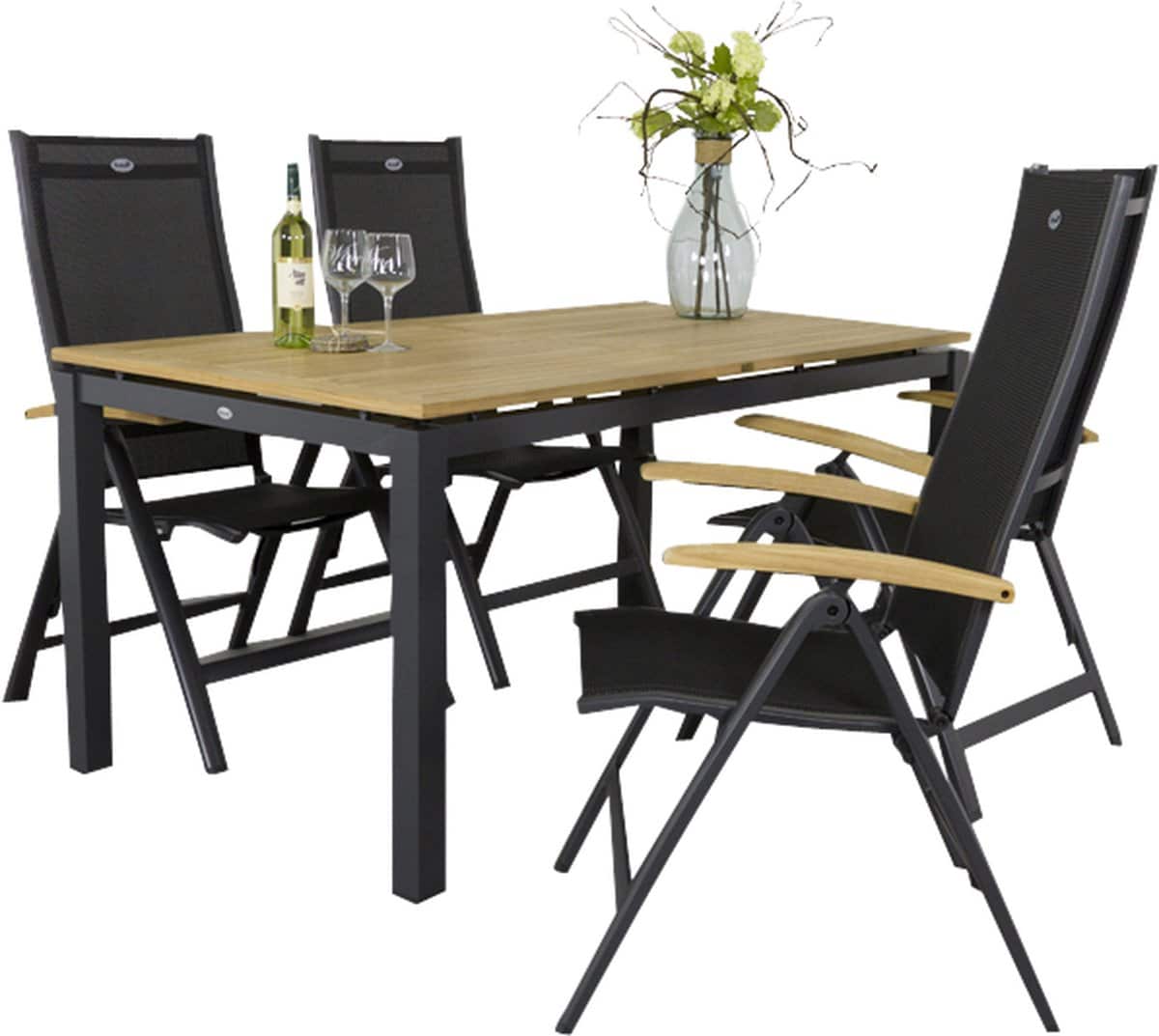 hartman tuinset sonata tuintafel 160 cm. roma tuinstoelen
