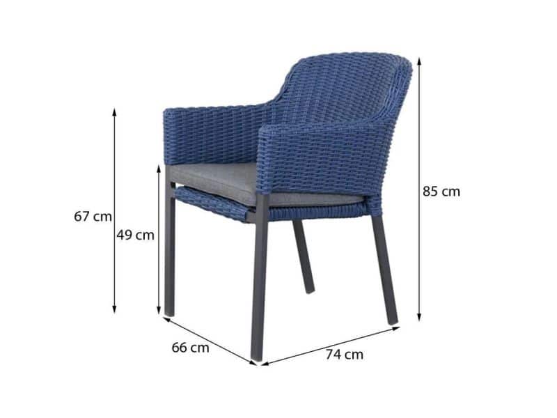 Hartman Tuinstoel Cairo - Blauw - Stapelbaar