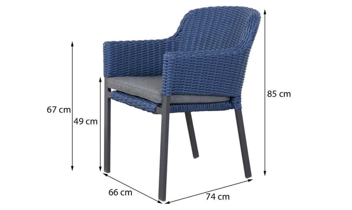 hartman tuinstoel cairo blauw stapelbaar
