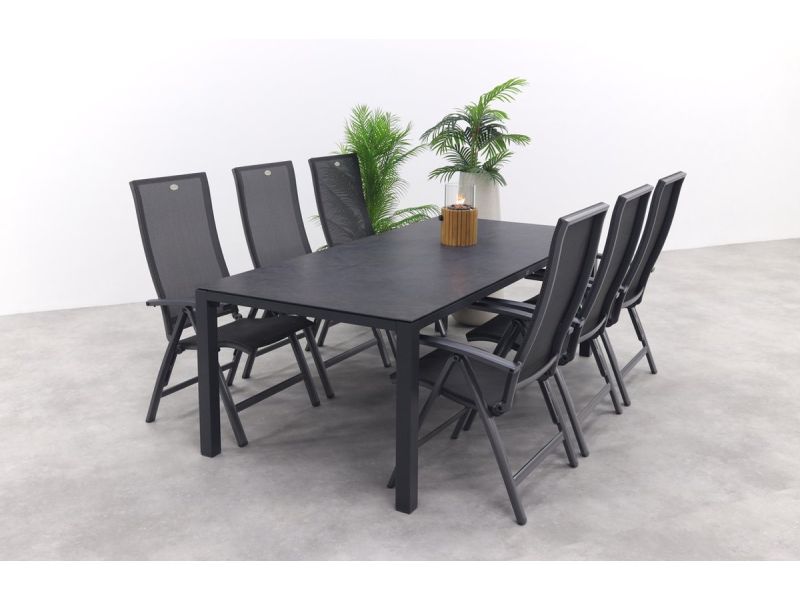 Hartman Valentino/Chaneo verstelbare tuinset - 220x100 cm. - 7-delig
