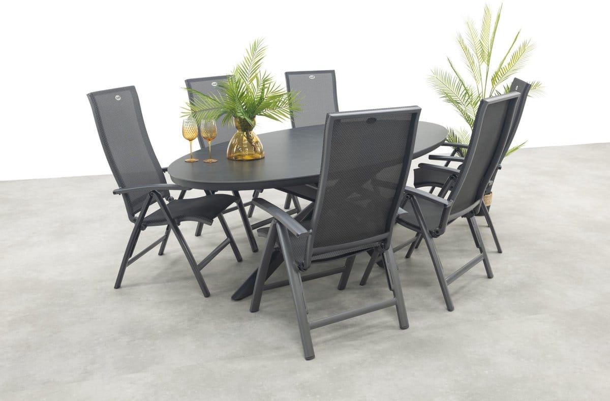 hartman valentino/ventaro verstelbare ovale tuinset 240×115 cm. antraciet