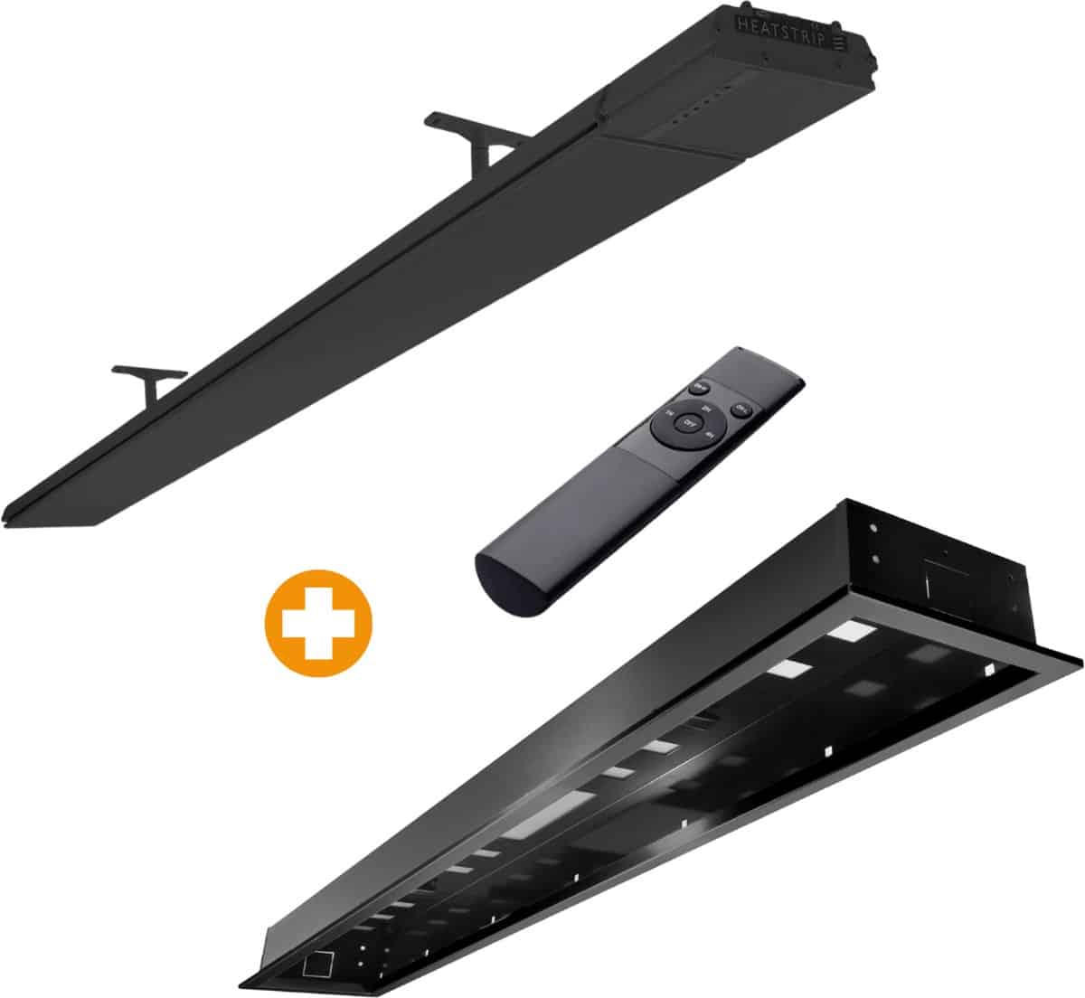 heatstrip design 3200 watt met afstandsbediening en inbouwframe