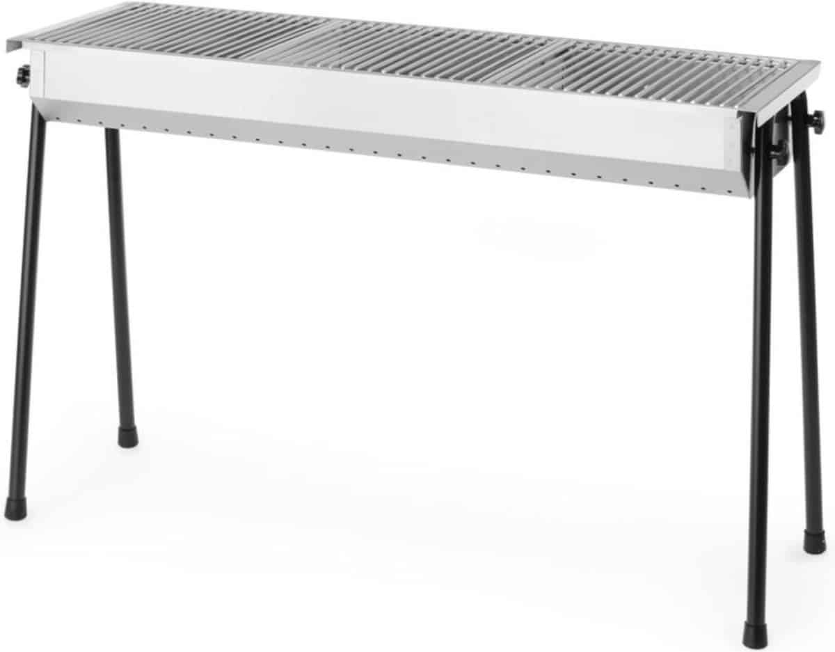 hendi houtskoolbarbecue rvs demontabele poten 3 roosters