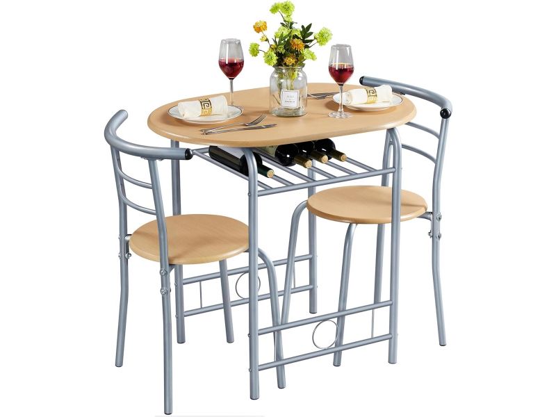 Houten Balkonset 3 Delig met Tafel en 2 Stoelen voor