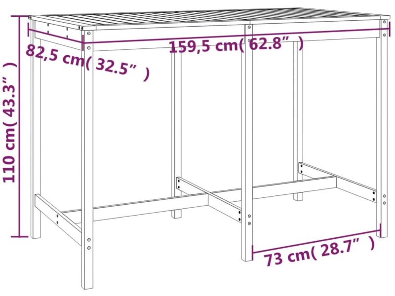 Houten Barset - Buitenbarset - Tuinbar - Terrasmeubilair - Balkonset