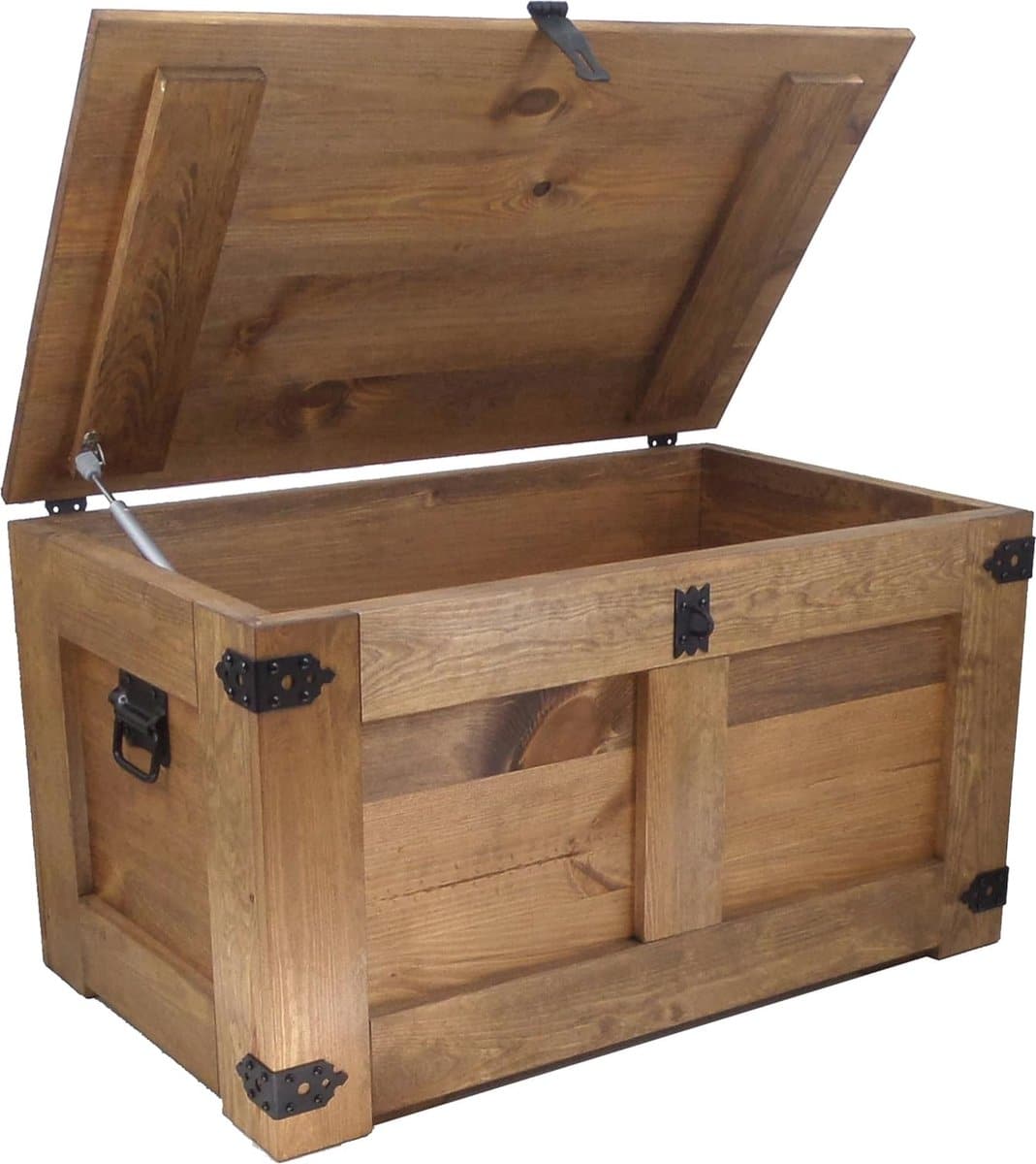 houten box, schatkist en opbergdoos 77x49x45 cm, handgemaakt met ecologische houtolie