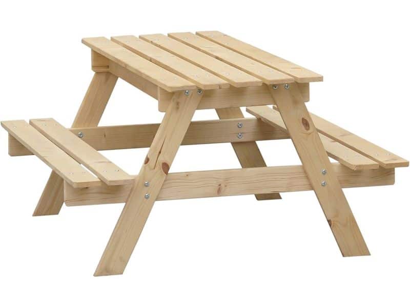 Houten Kindertafel met Opbergbox - Kindertuinset 90x90x50 cm - Kindertafel en Stoelen voor Buiten & Binnen - Speeltafel met Opbergruimte