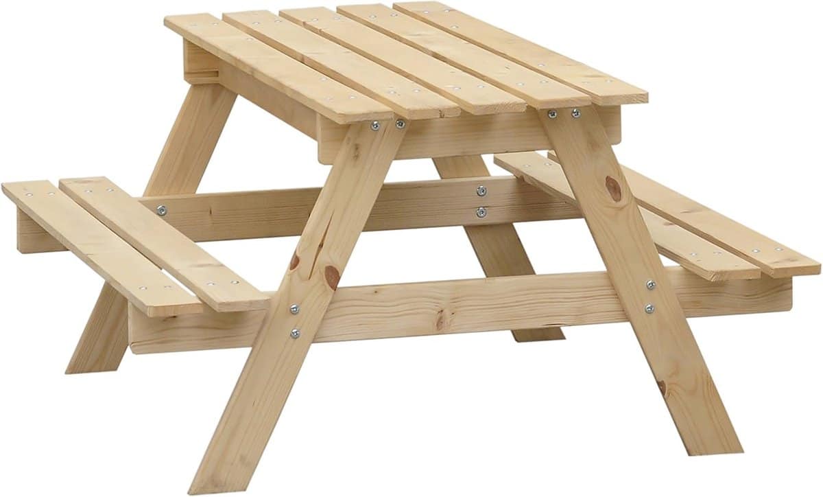 houten kindertafel met opbergbox kindertuinset 90x90x50 cm kindertafel en stoelen voor buiten & binnen speeltafel met opbergruimte