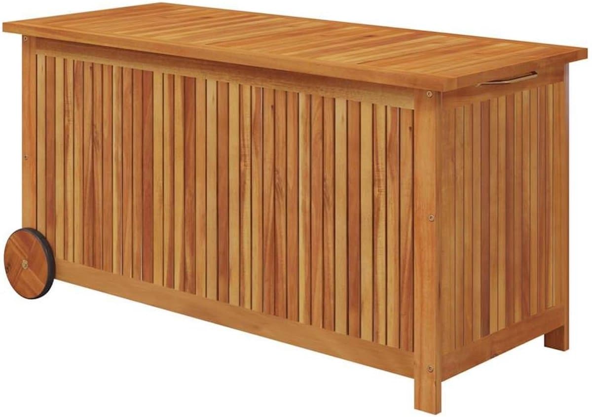 houten opbergbox met wielen voor tuin en buiten 113x50x58cm