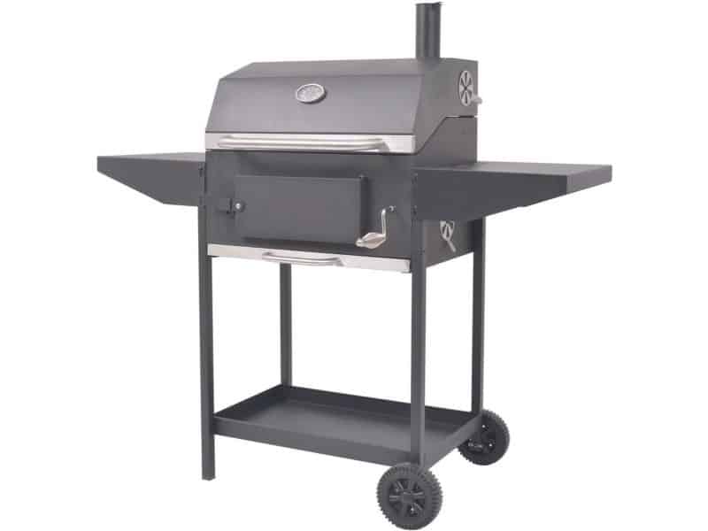 Houtskool BBQ Grill met Plank en Wielen voor Buiten